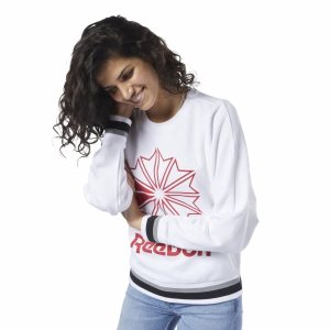 Reebok Classic Big Logo Crew Sweatshirt Damen - Weiß - DE 285-LMV